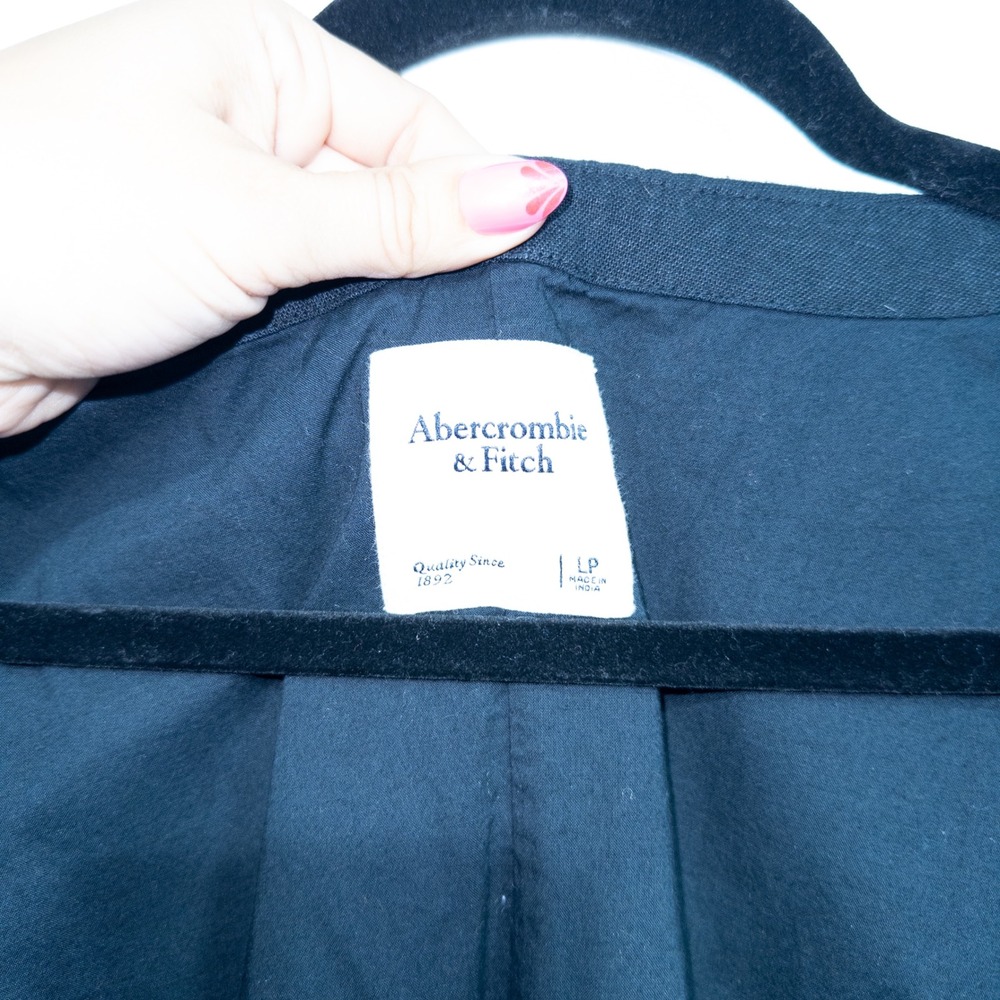New Abercrombie & Fitch Black Mara Linen-Blend Vest Mini Dress Large Petite - Picture 7 of 8